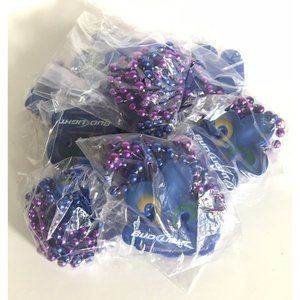 10 new in package liquor beer promo Mardi Gras style beads purple blue